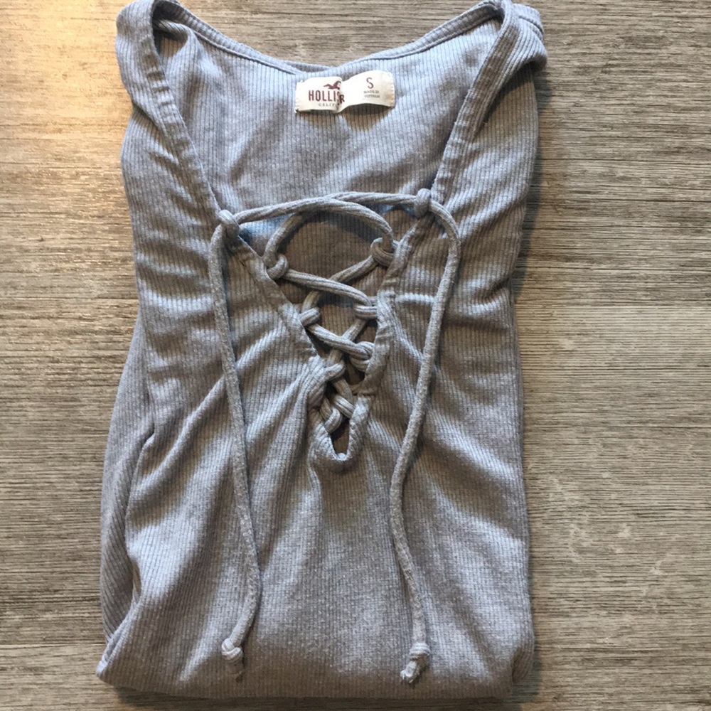 Small grey shirt, light, flowy, Hollister.